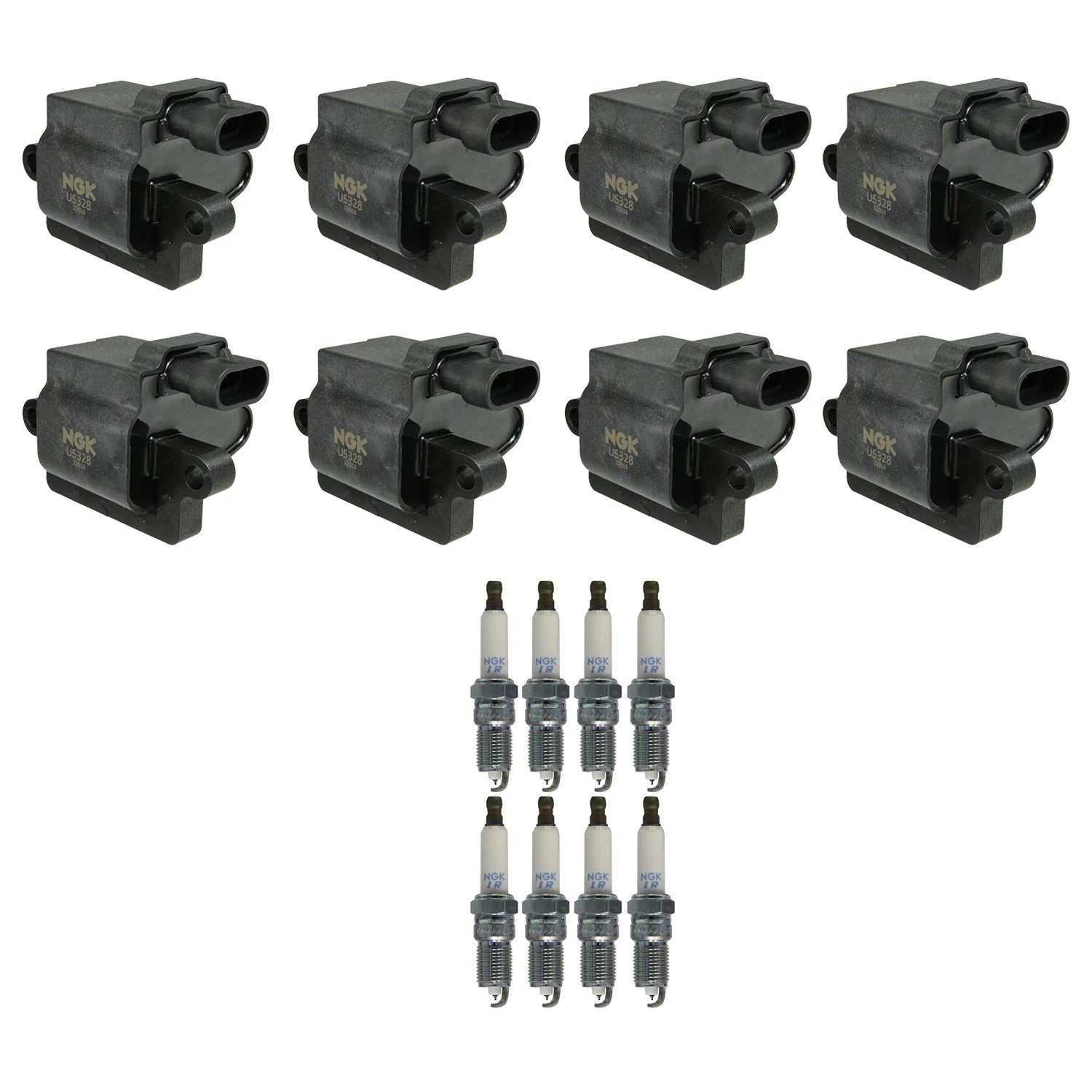 Set of 8 NGK Ignition Coils & Iridium Spark Plugs for Silverado Tahoe Sierra Yukon