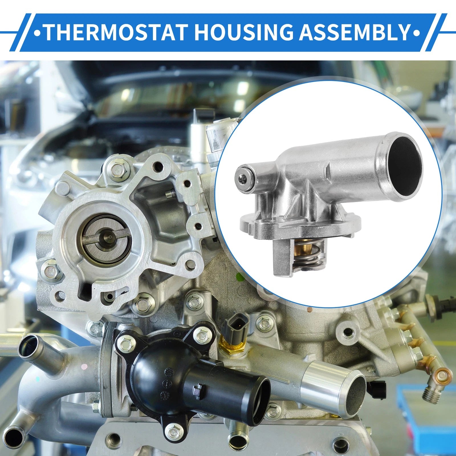 Engine Coolant Thermostat Housing Assembly for Dodge Challenger Charger (2008–2023)