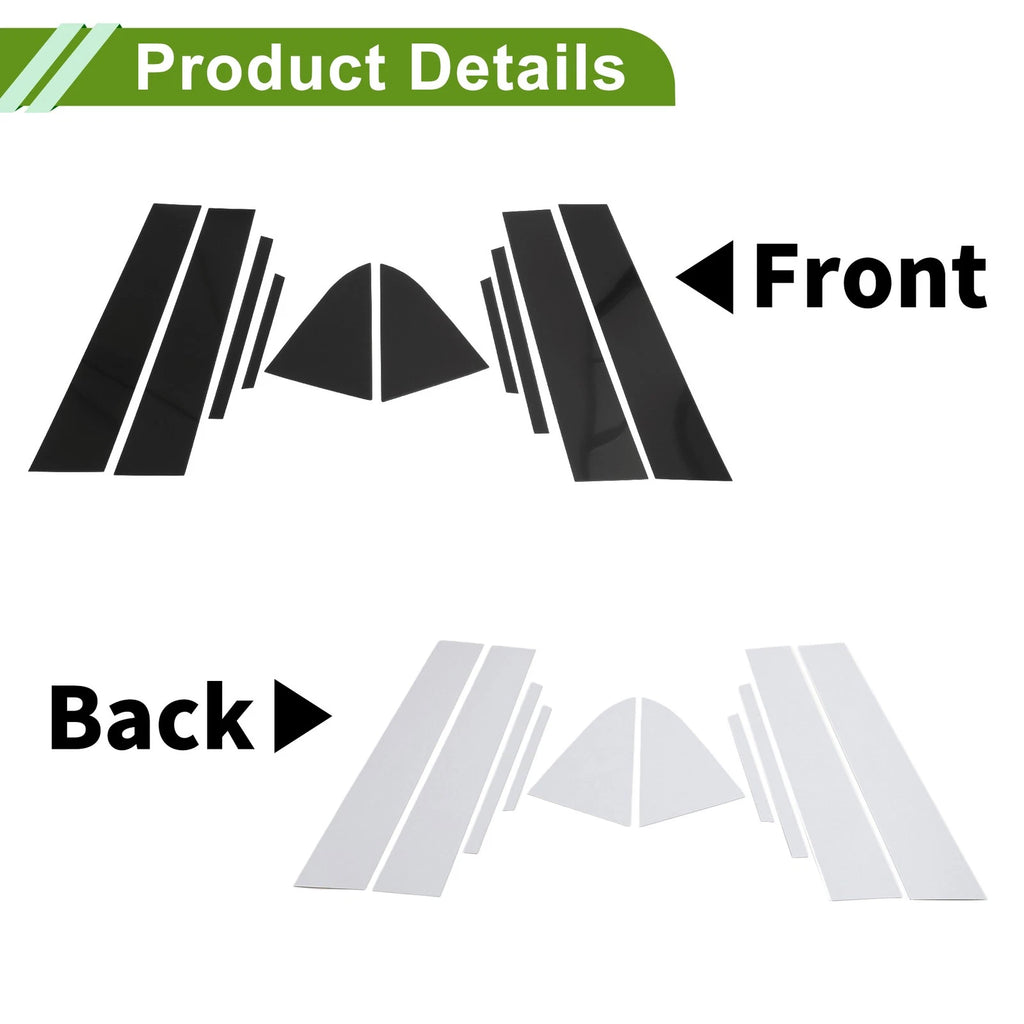10 Pcs Pillar Window Trim for Chevy Cruze (2011–2015) Black