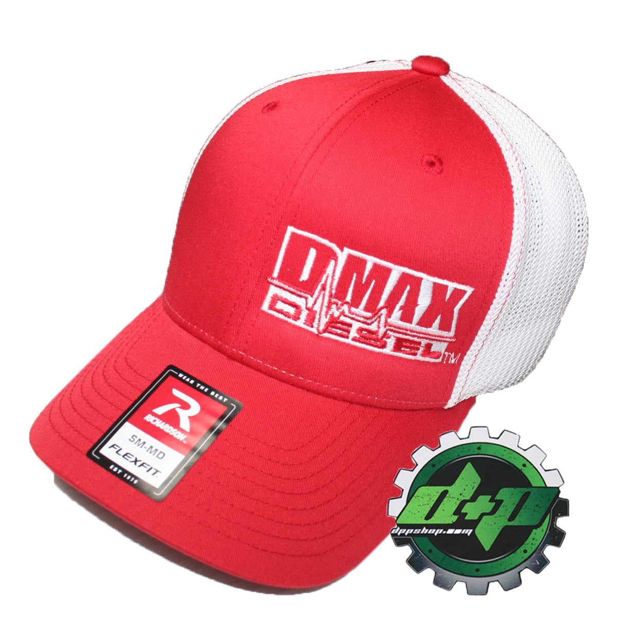 Duramax Diesel Truck Hat for Richardson 110 DMAX (S/M) - Red Flexfit Mesh Back
