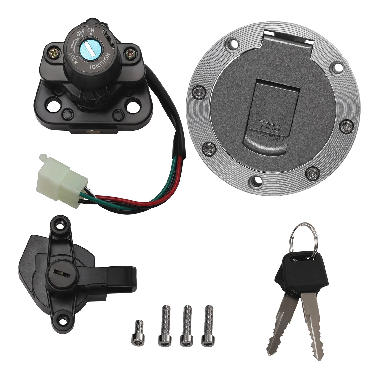 Set of 2 Ignition Switch Gas Cap Seat Lock Keys for Yamaha YZF1000 (1997–1998)