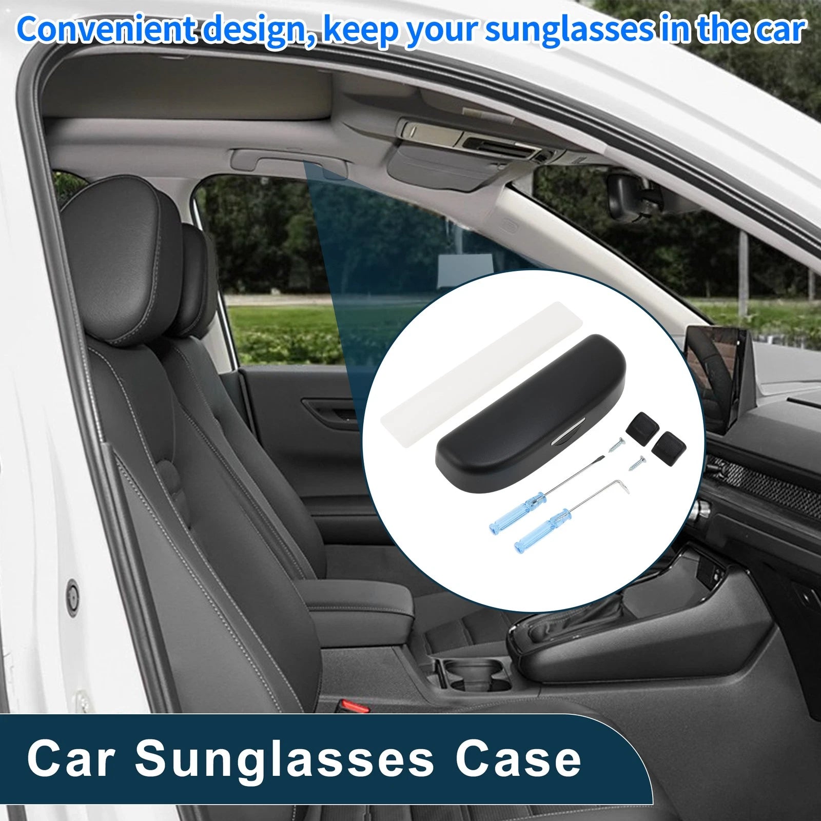 Car Sunglasses Case for Volkswagen T-Roc (2017–2024) ABS Black Set of 1