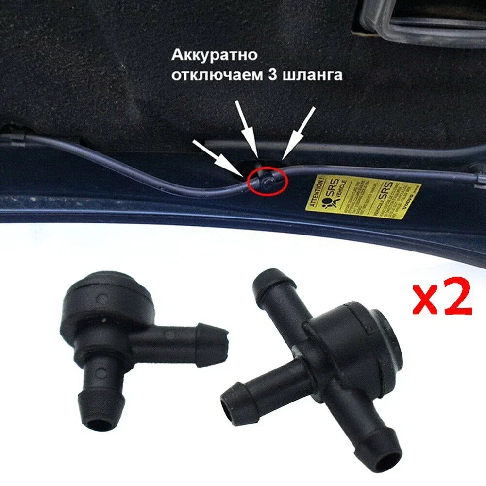 2 x Check Valve Hose Washer Line Windscreen System for Volvo