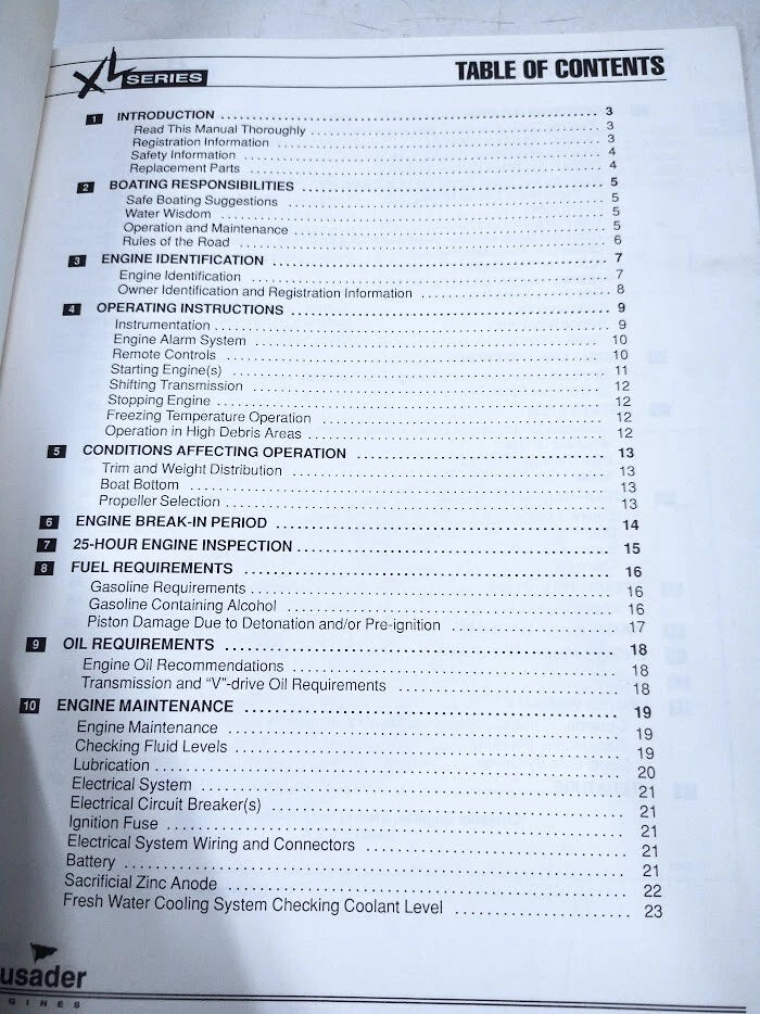 Operation and Maintenance Manual for Crusader XL Series 305XL/350XL/350HT