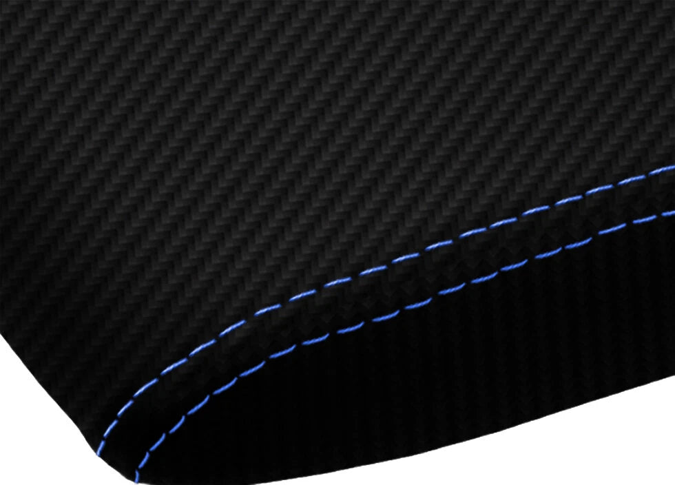 Console Armrest Cover for Toyota Prius (2010–2015) Carbon Fiber Blue Stitch