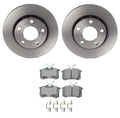 Akebono Rear Brake Kit Set of 4 Euro Ceramic Pads & 256mm Disc Rotors for Audi S4 (2000–2002)