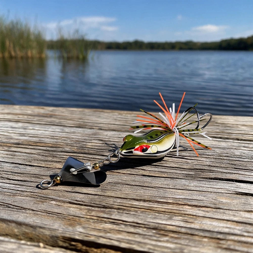 Slow Sink Frog Lure 14.7cm 10.4g with Rotating Sequins Double Hooked