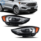 LED Headlight Assembly for Ford Edge (2019–2023) Black Set RH+LH