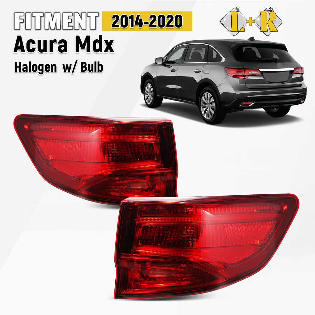 Halogen Tail Light Pair for Acura MDX (2014–2020) - Includes Bulbs