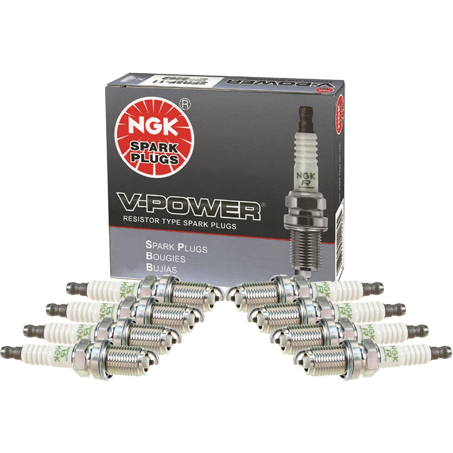 Set of 8 NGK Nickel V-Power Spark Plugs for Audi RS6 4.2 Porsche Cayenne 4.5 V8
