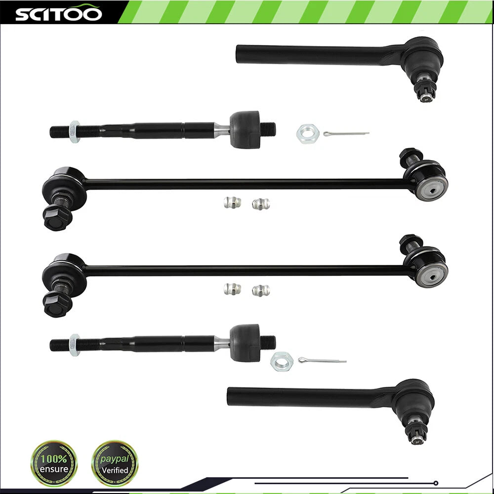 Set of 6 Front Steering Tie Rod End Link Sway Bar End Link for Honda Odyssey (2005–2010)