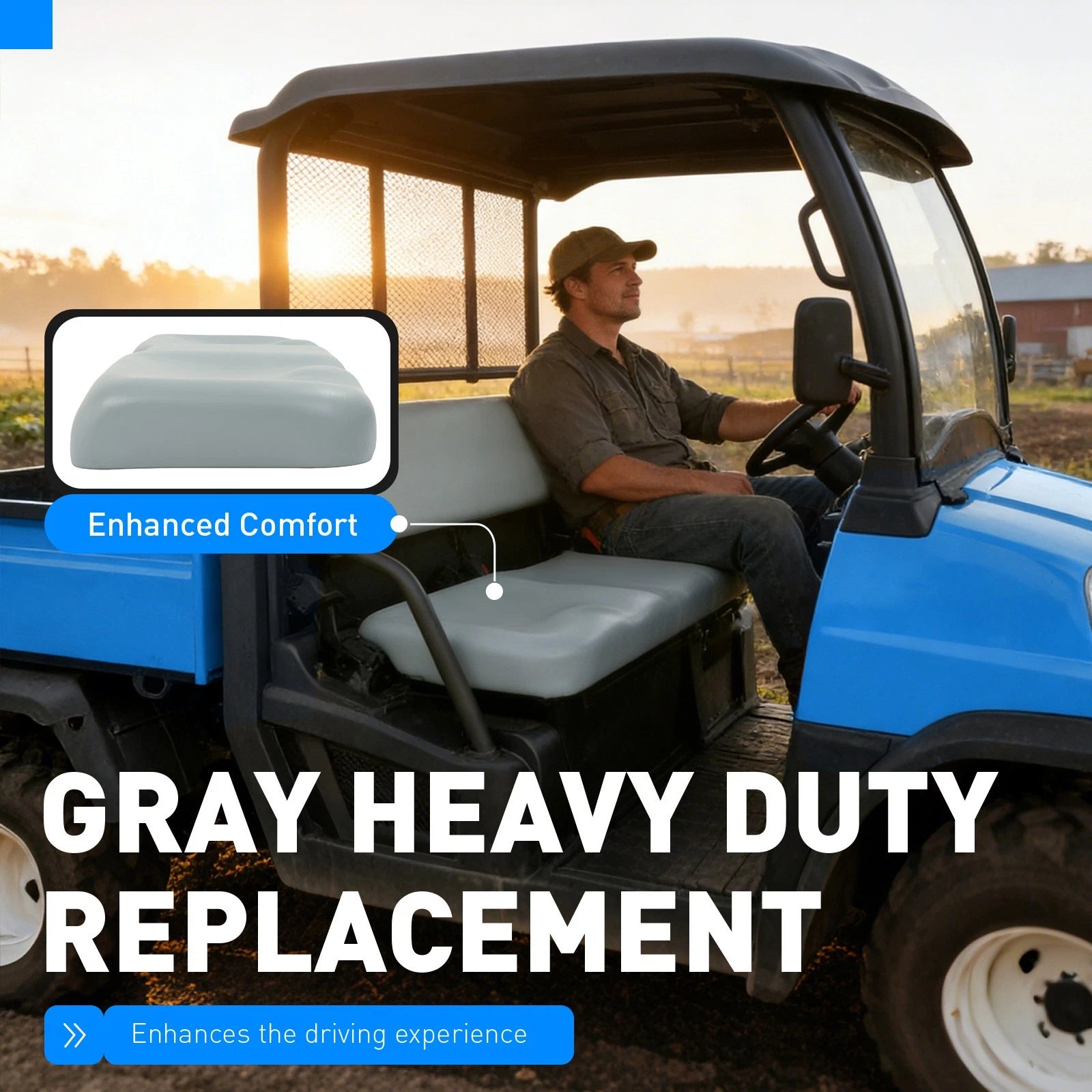 Seat Bottom Cushion for Kubota RTV900W 900T 900R 1140 Series (2004–2018)