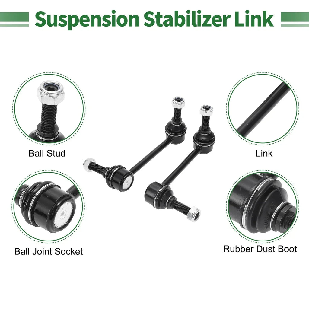 4pcs Front Suspension Kit Outer Tie Rod Ends & Sway Bar Links for Dodge Durango