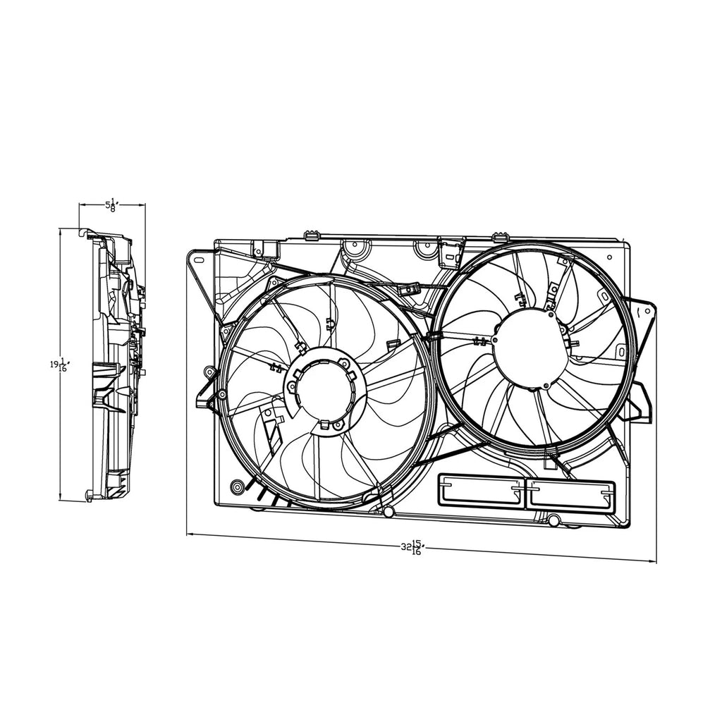 Radiator Condenser Fan Assembly Replacement for Toyota 4Runner (2010–2023)
