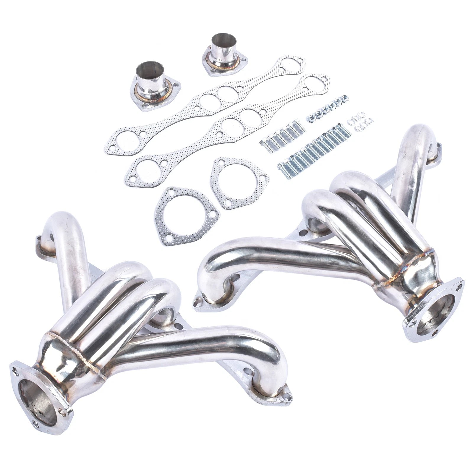 Silver Stainless Hugger Headers for Chevy Small Block V8 (262-327)