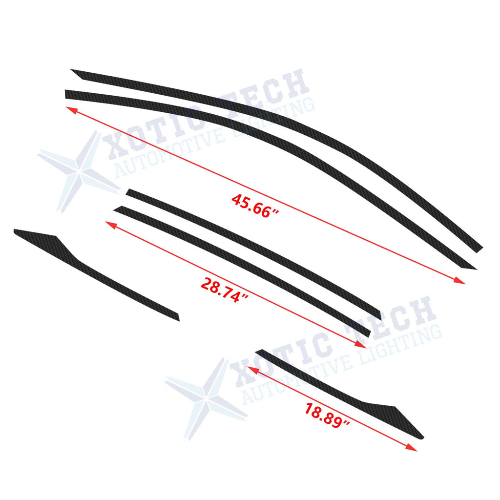 Carbon Fiber Look Vinyl Chrome Delete Blackout Window Cover for Civic (2016-2021)