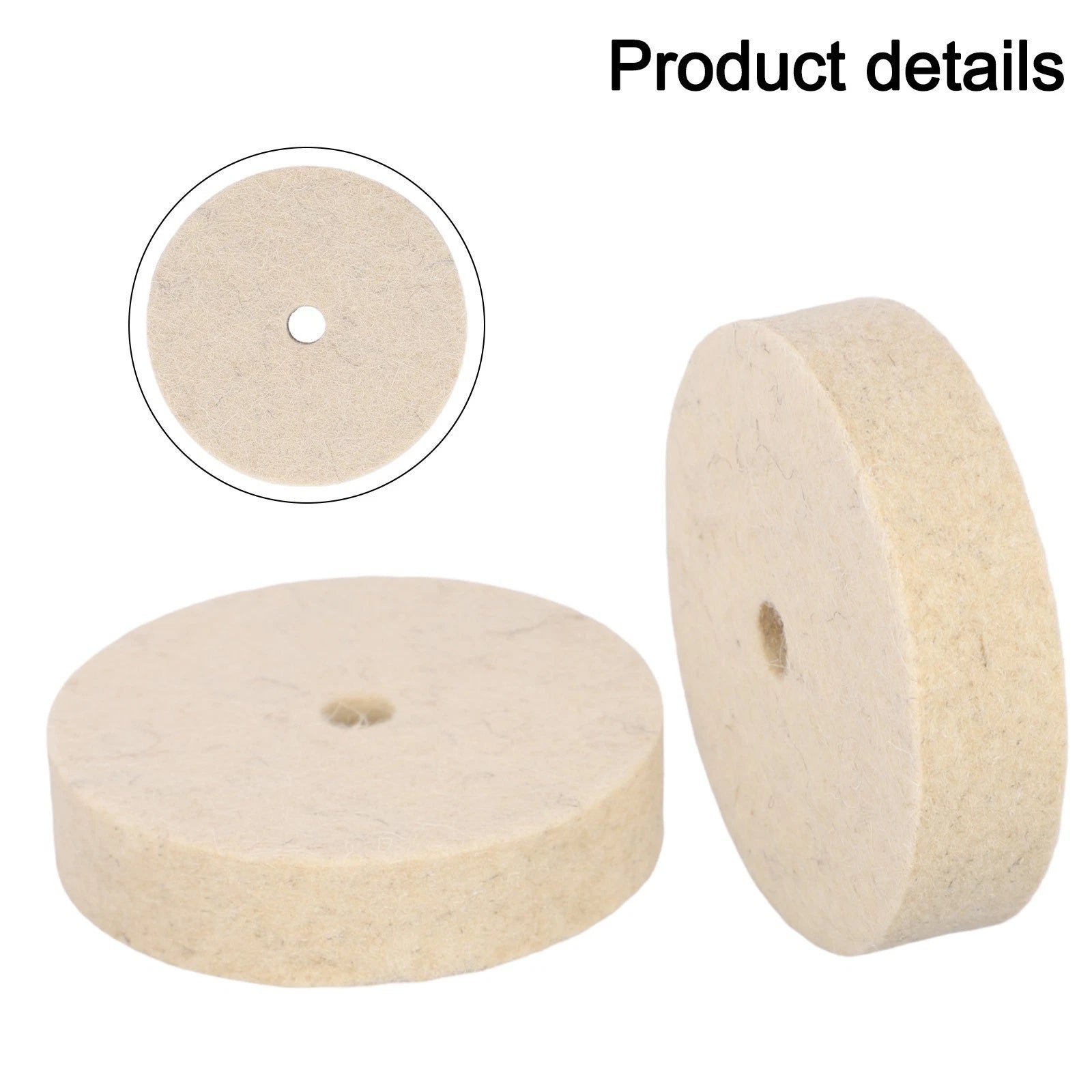 2X Wool Felt Buffing Wheel Polisher Pad for Stainless Steel (Universal)