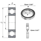 Deep Groove Ball Bearing 6910DDU for Scooter Skateboard (50x72x12mm)