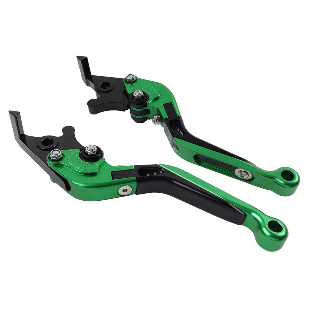 Extendable Brake Clutch Levers for Kawasaki ZX1400/ZX14R/ZZR1400 (2006–2017) Green
