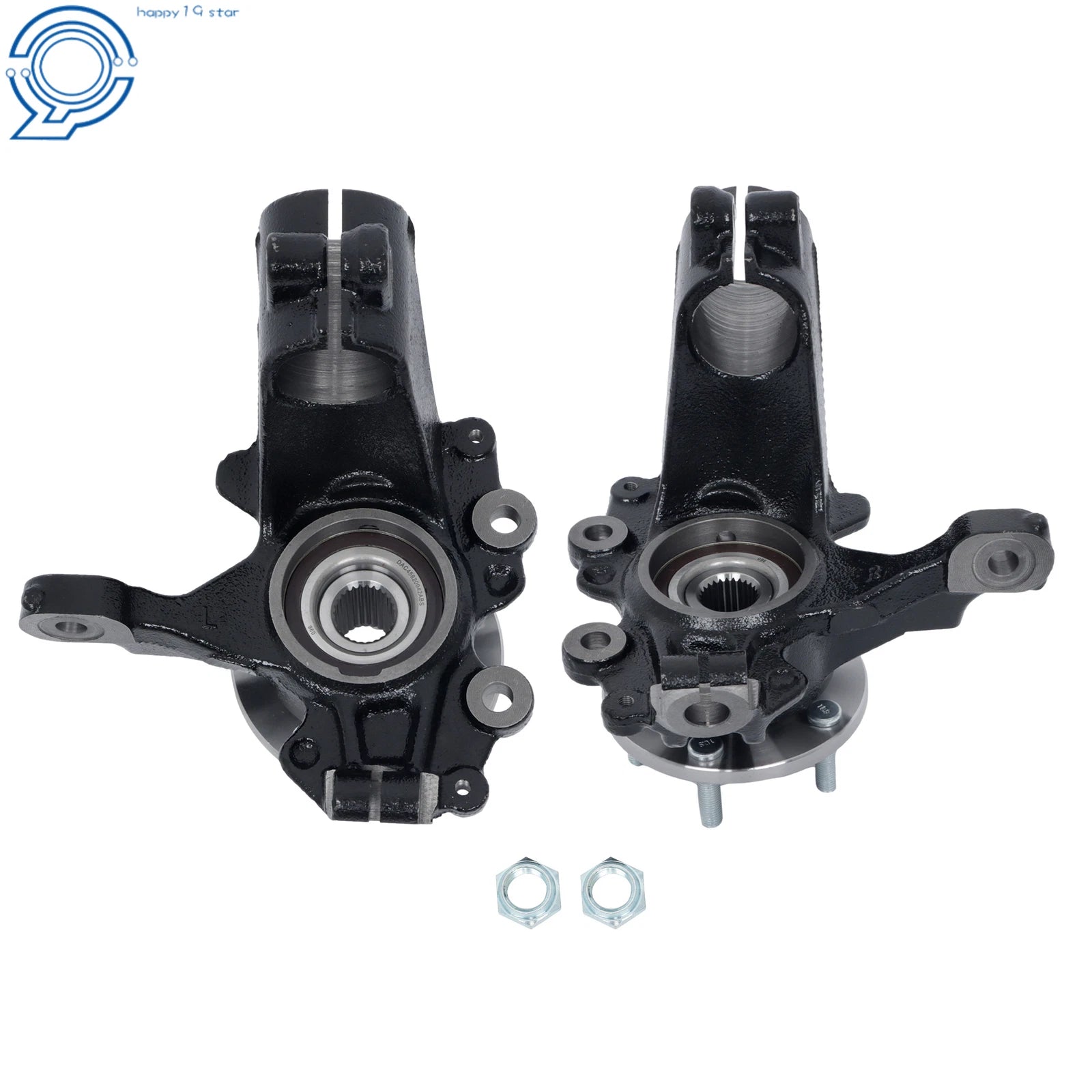 Set of 2 Front Steering Knuckles & Wheel Hub Bearings for Ford Focus (2015–2018)
