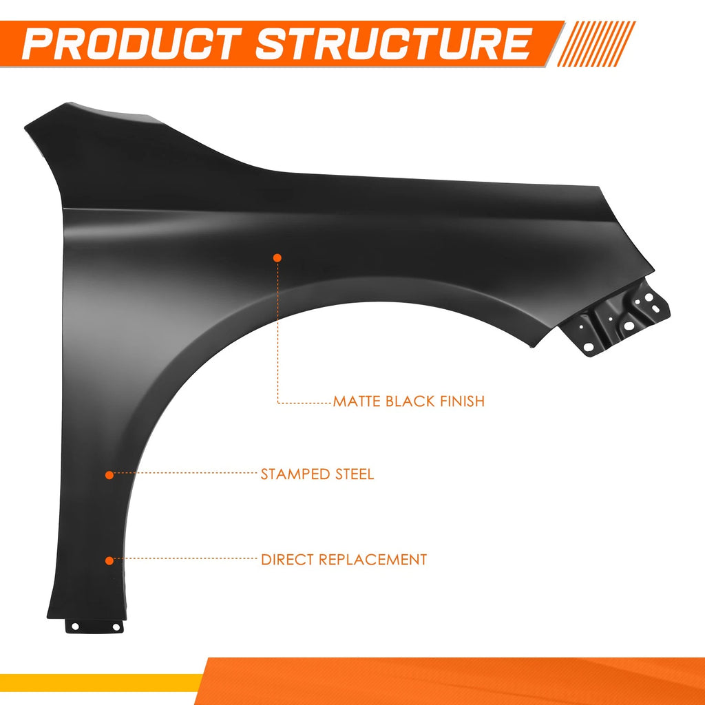 Steel Primered Black Front Passenger Side Fender for Chevrolet Impala (2014–2020)