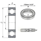Deep Groove Ball Bearing 6014ZZ for Scooter Skateboard Wheel (70x110x20mm)