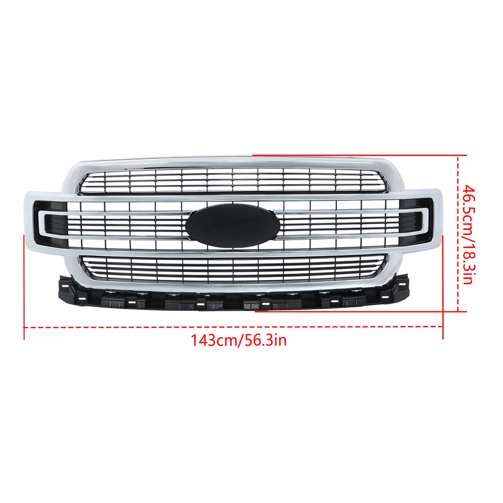 Chrome Front Grille for Ford F-150 2018–2020 JL3Z8200RA