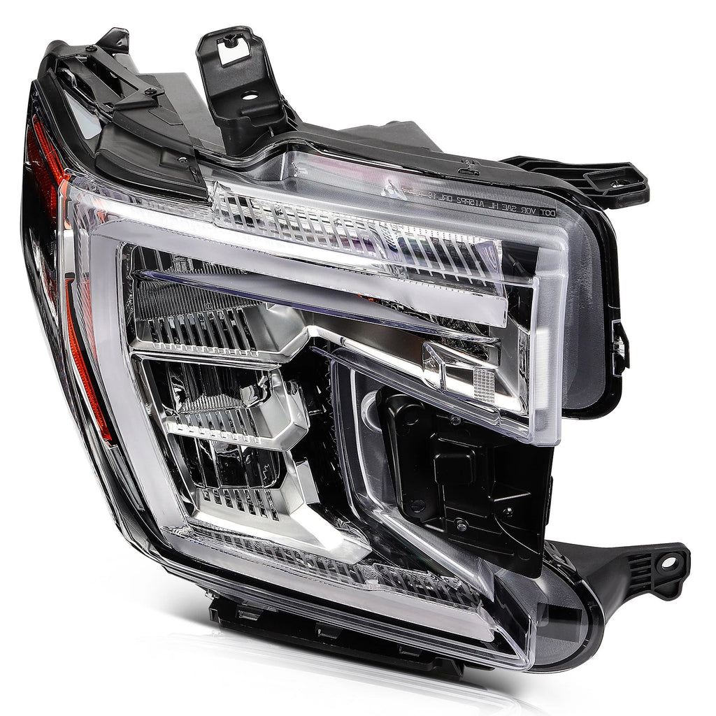 Set of 2 Chrome Headlights for GMC Sierra 1500 (2019–2022)