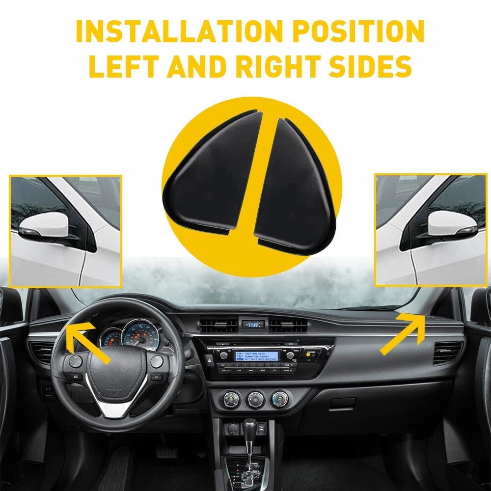 2PC Triangle Side Mirror Corner Cover Trim for Toyota Corolla (2014–2016)