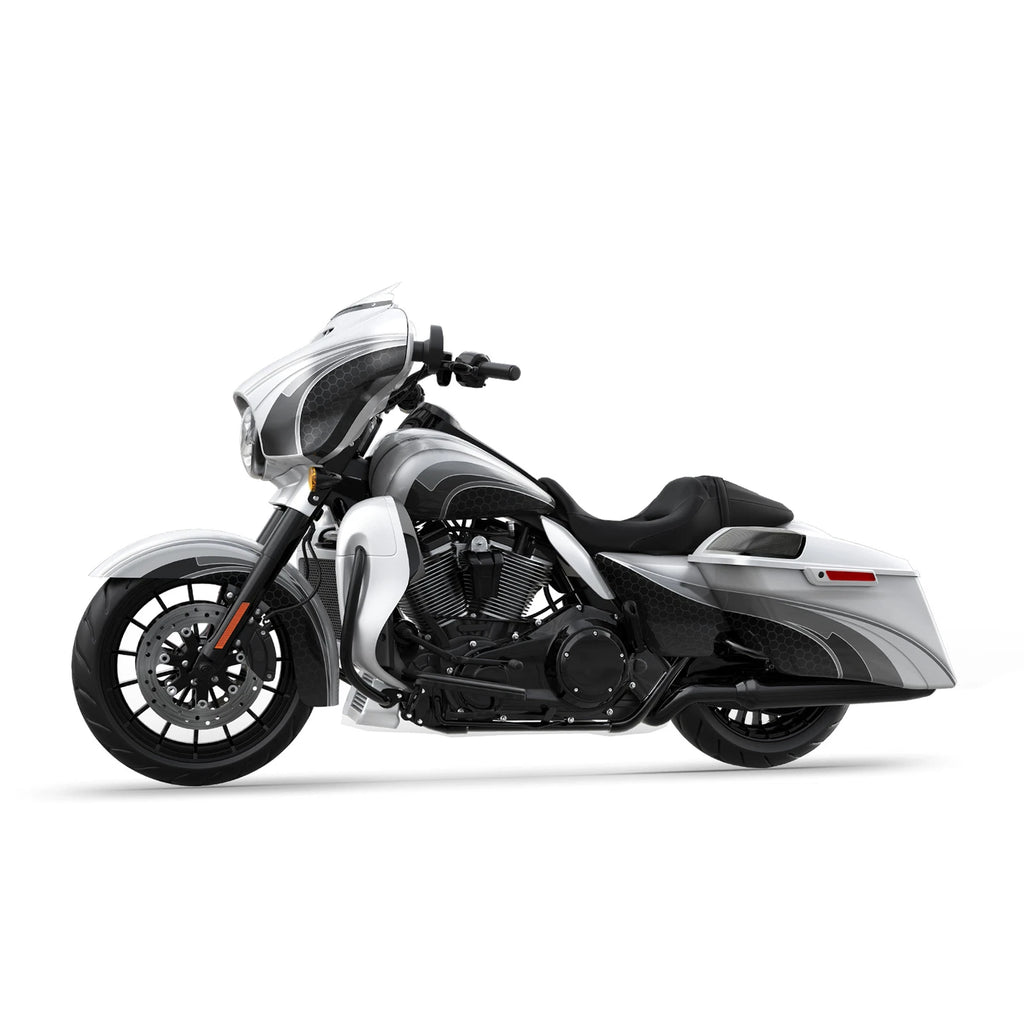 Fairing Bodywork for Harley Street Glide (2014–2023) Silver/Black Honeycomb Fade