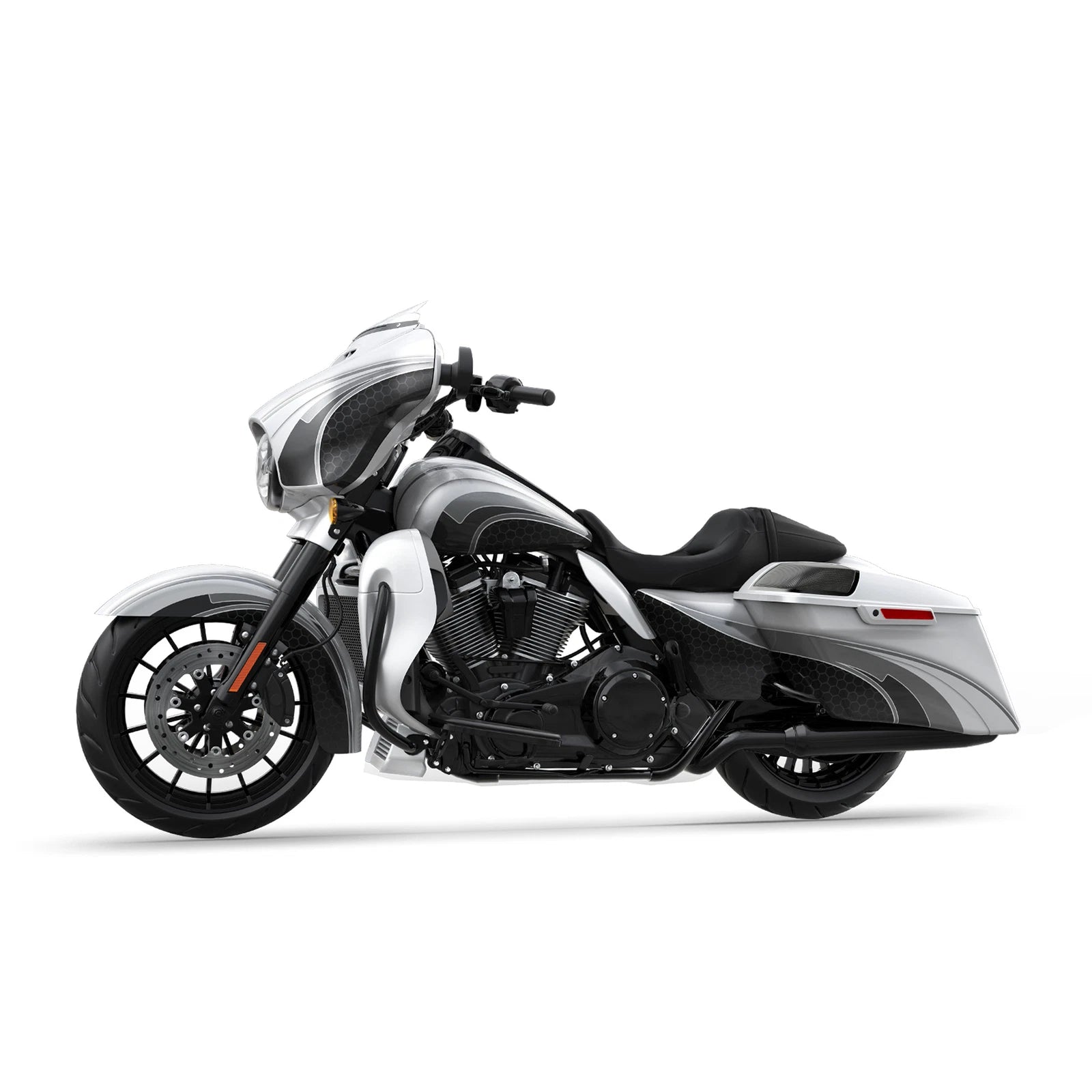 Fairing Bodywork for Harley Street Glide (2014–2023) Silver/Black Honeycomb Fade
