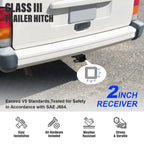 2 Inch Trailer Towing Hitch for Jeep Cherokee (1984-2001)