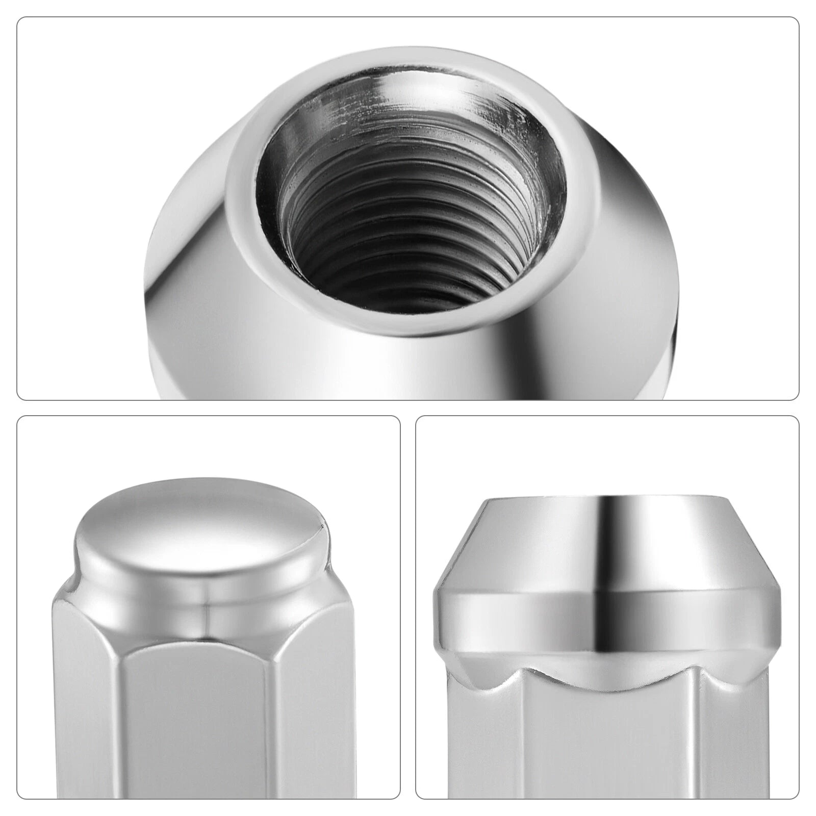20PC Bulge Acorn Chrome Lug Nuts for Chevy GMC K10 K20