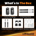 3" / 5" Drop Lowering Flip Kit for Chevy C10 GMC C15 (1973–1987) Springs Shocks