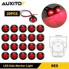 20X Red 3/4" Bullet LED Side Marker Lights for Trailer Truck RV