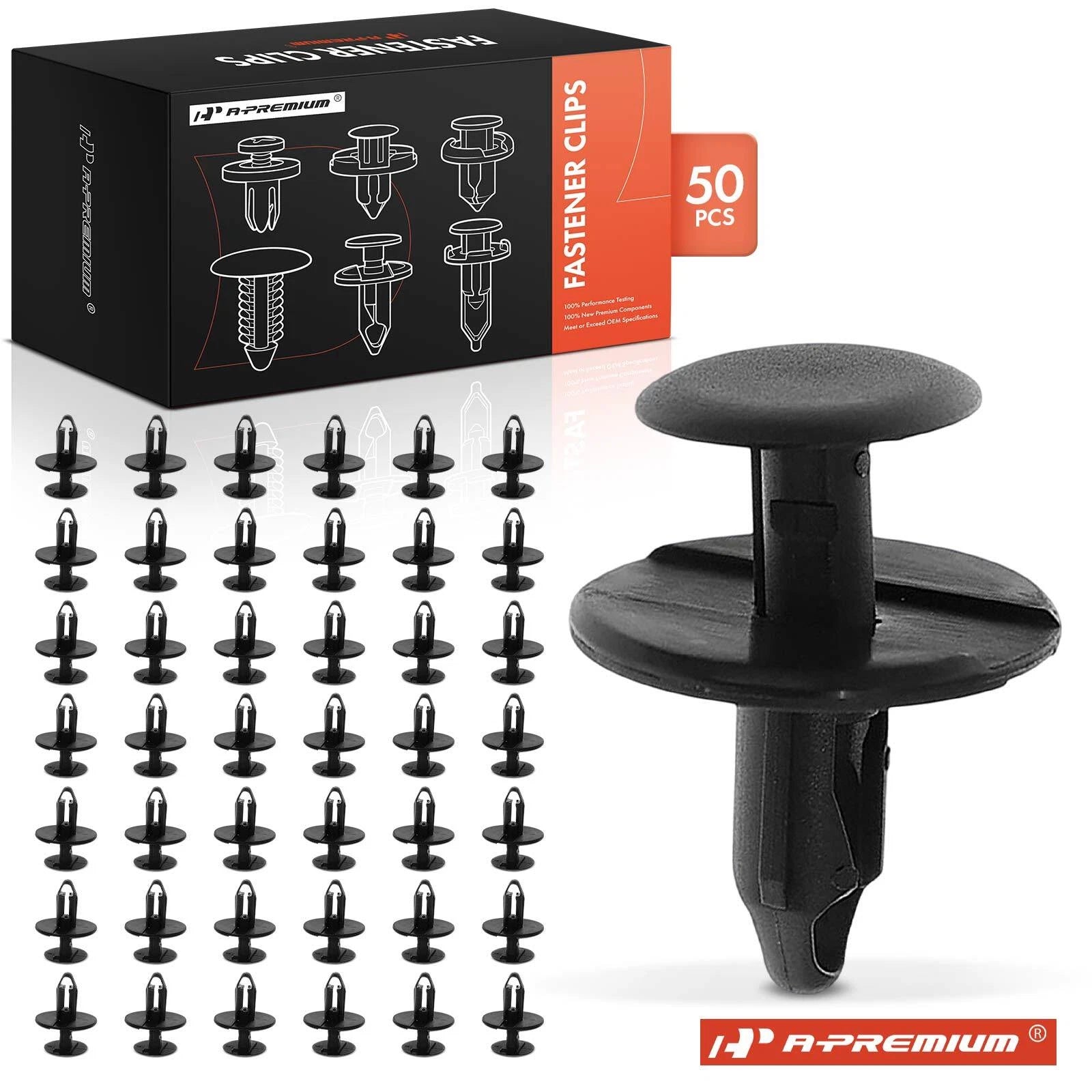50Pcs 8mm Black Nylon Fender Bumper Retainer Clips for BMW 