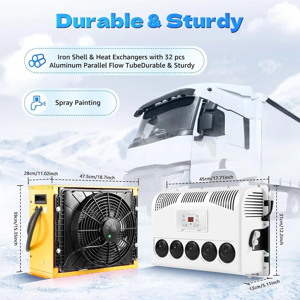 12V 11000BTU Universal Car Air Conditioner A/C Kit for Vehicle (Universal)