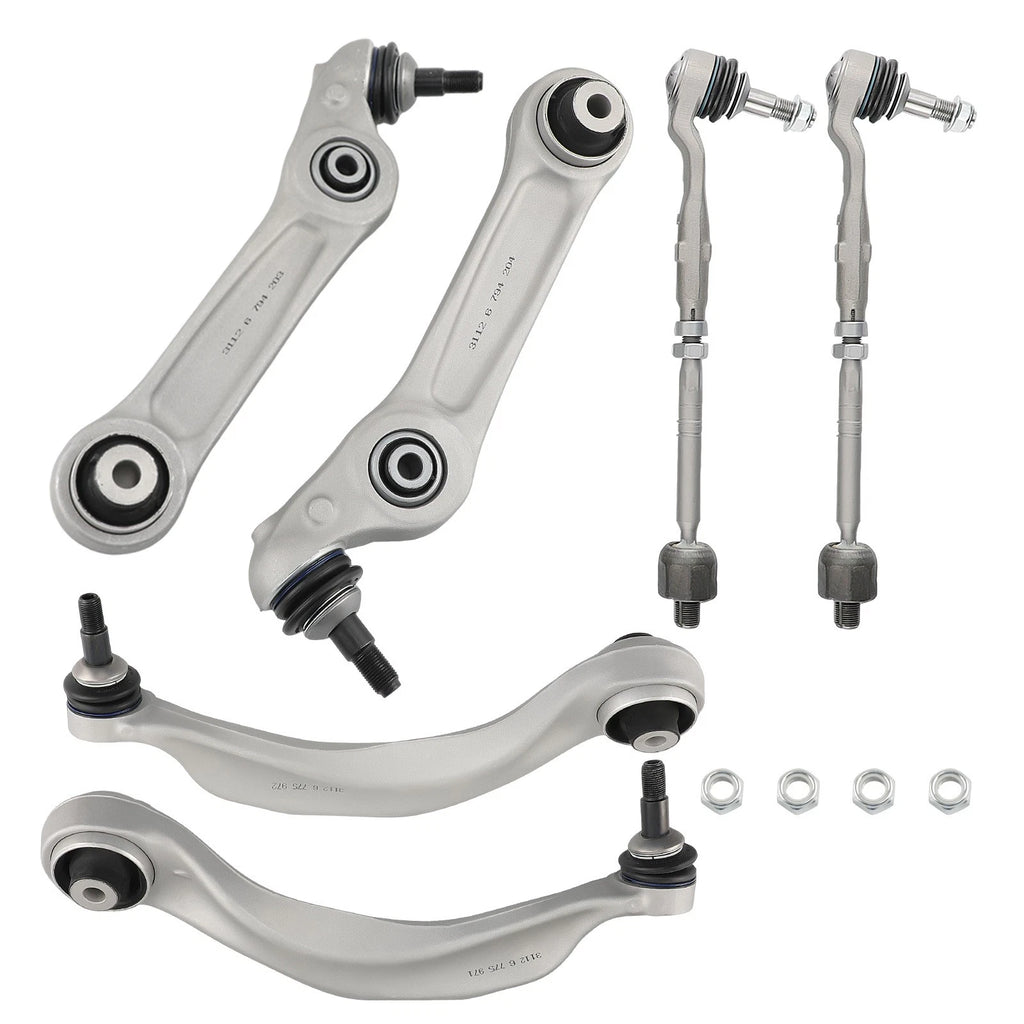 Set of 6 Front Lower Control Arms Tie Rods for BMW 5 6 Series (F06 F10)