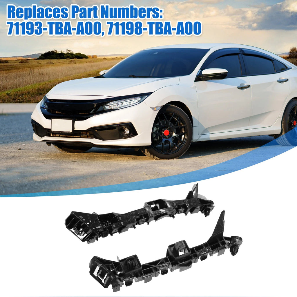 Pair of Front Bumper Bracket 71193-T5A-000 for Honda Fit (2015) Plastic Black