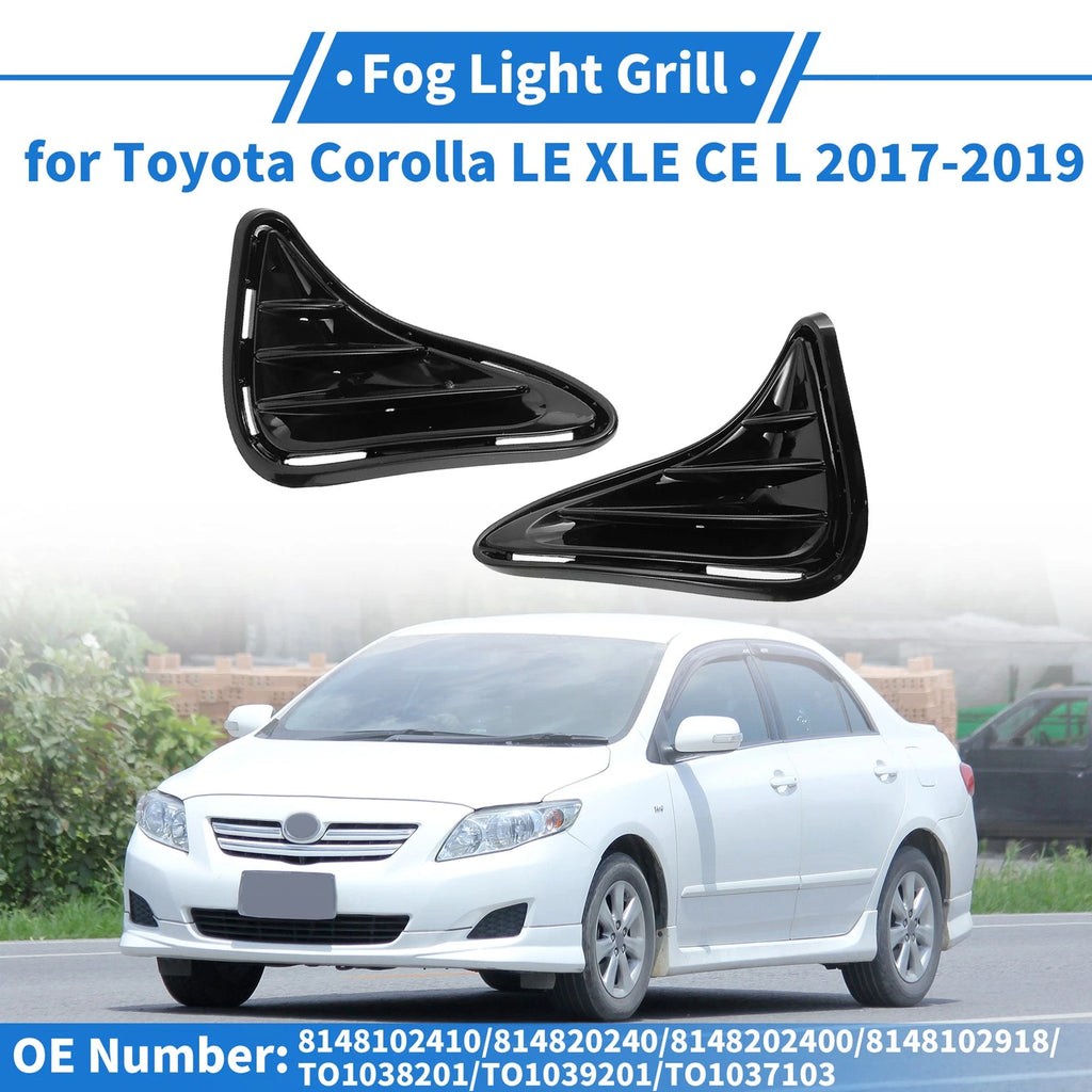 Set of 2 Front Bumper Fog Light Covers 8148102410 for Toyota Corolla 