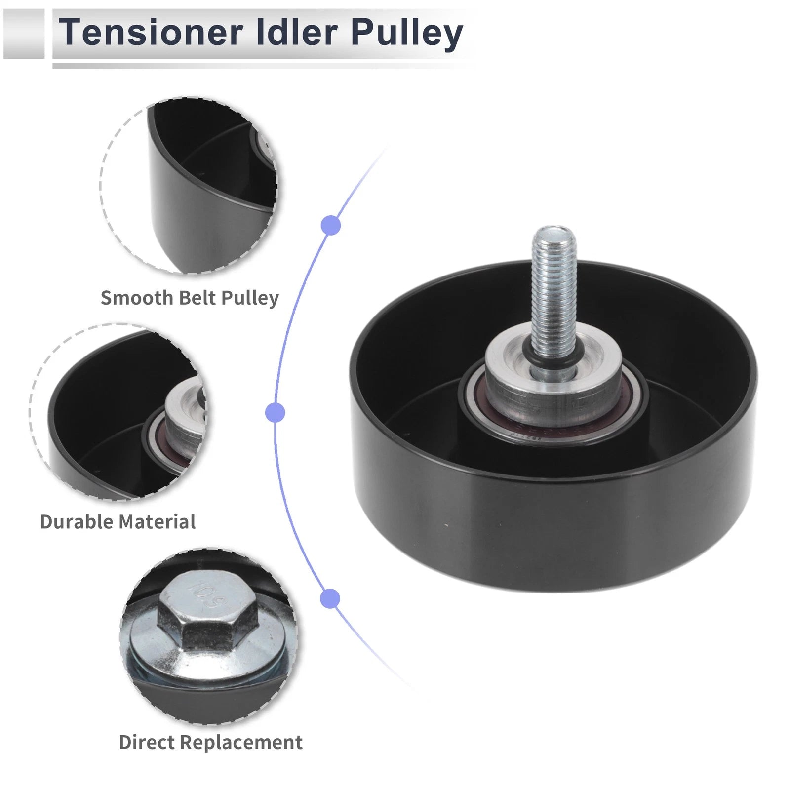 Drive Belt Idler Pulley for Chevrolet Silverado (1998–2013) No. 12669569/12555609
