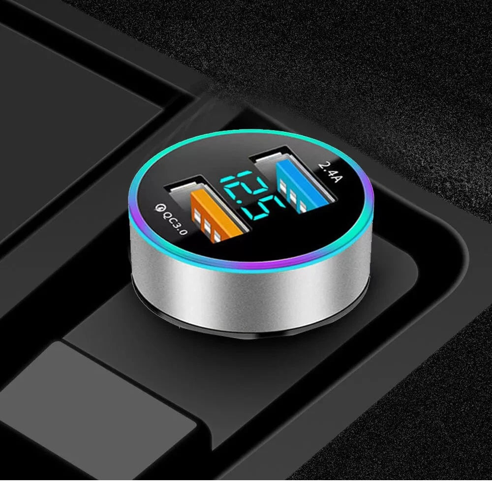 Dual USB Car Charger Adapter for QC3.0 with LED Display