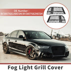 1 Pair Front Fog Light Grill for Audi A3 (2017–2020) No. 8V3807681ABESM Honeycomb