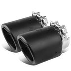 Pair Stainless Exhaust Muffler Tips for Universal Fit (2.4" Inlet, 4" Outlet)