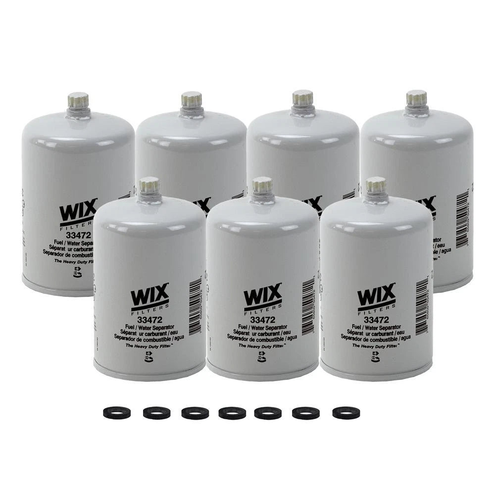 Set of 7 Wix 33472 Fuel Water Separator Filters for Heavy Duty Vehicles