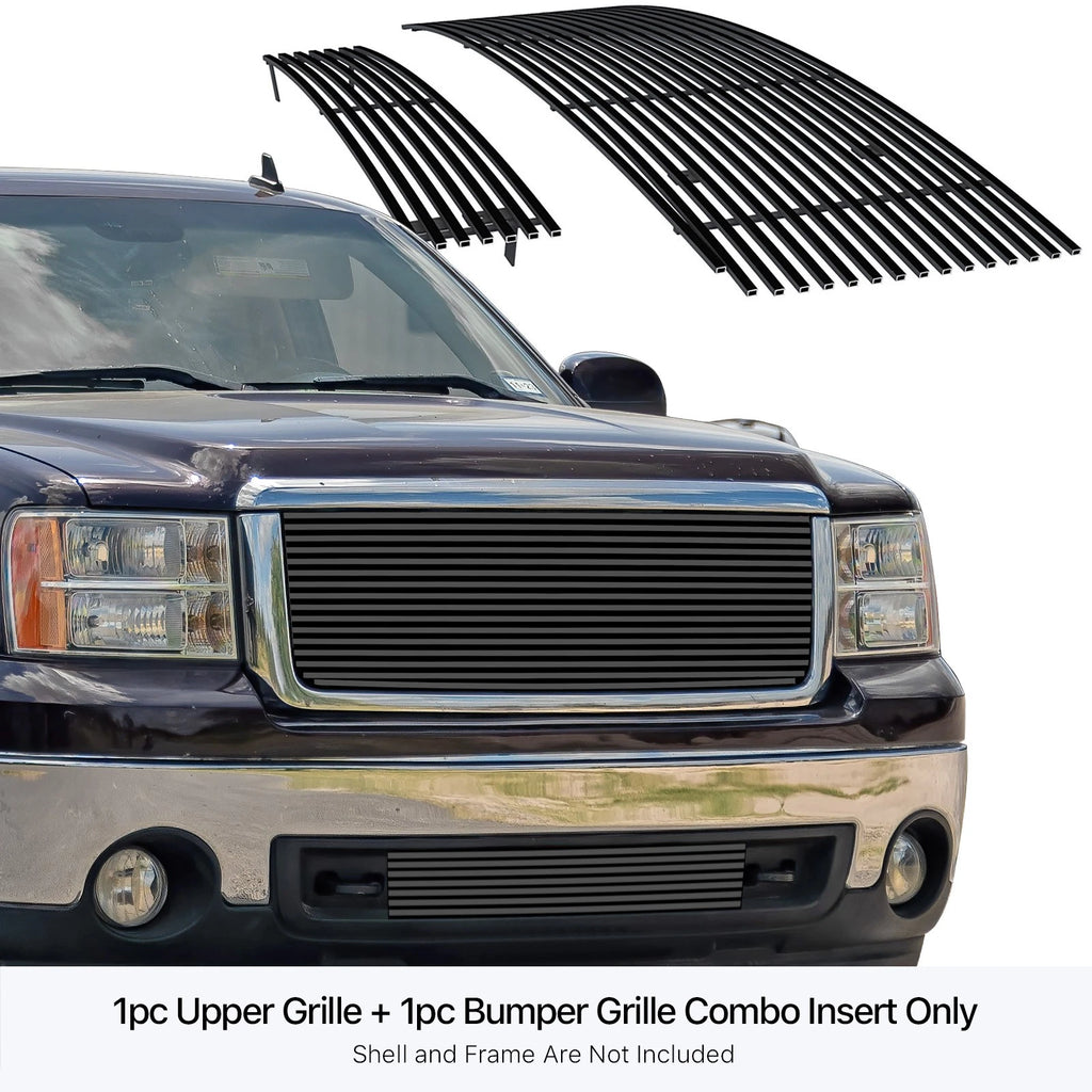 Stainless Black Grille Insert Combo for GMC Sierra 1500 (2007-2013)