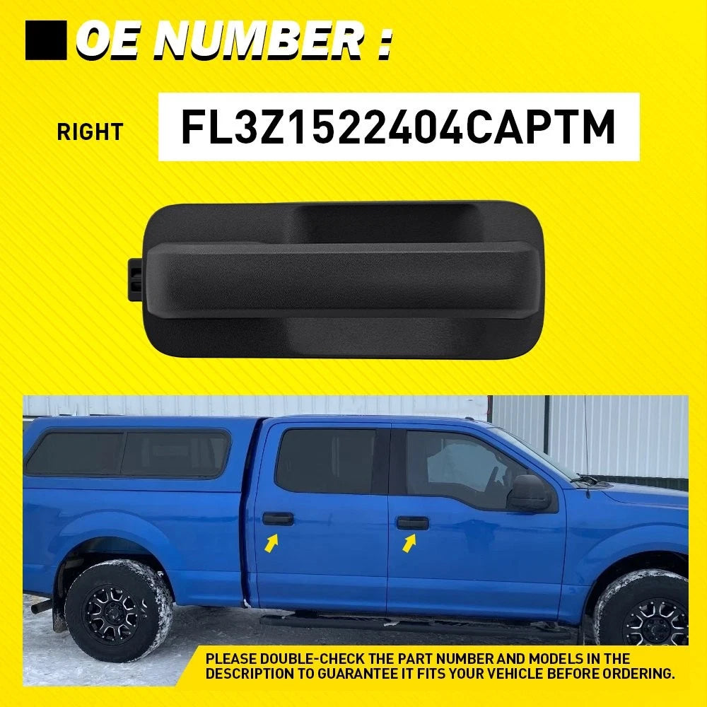 Right Front Exterior Door Handle for Ford F-150 (2015–2020) Smooth Black