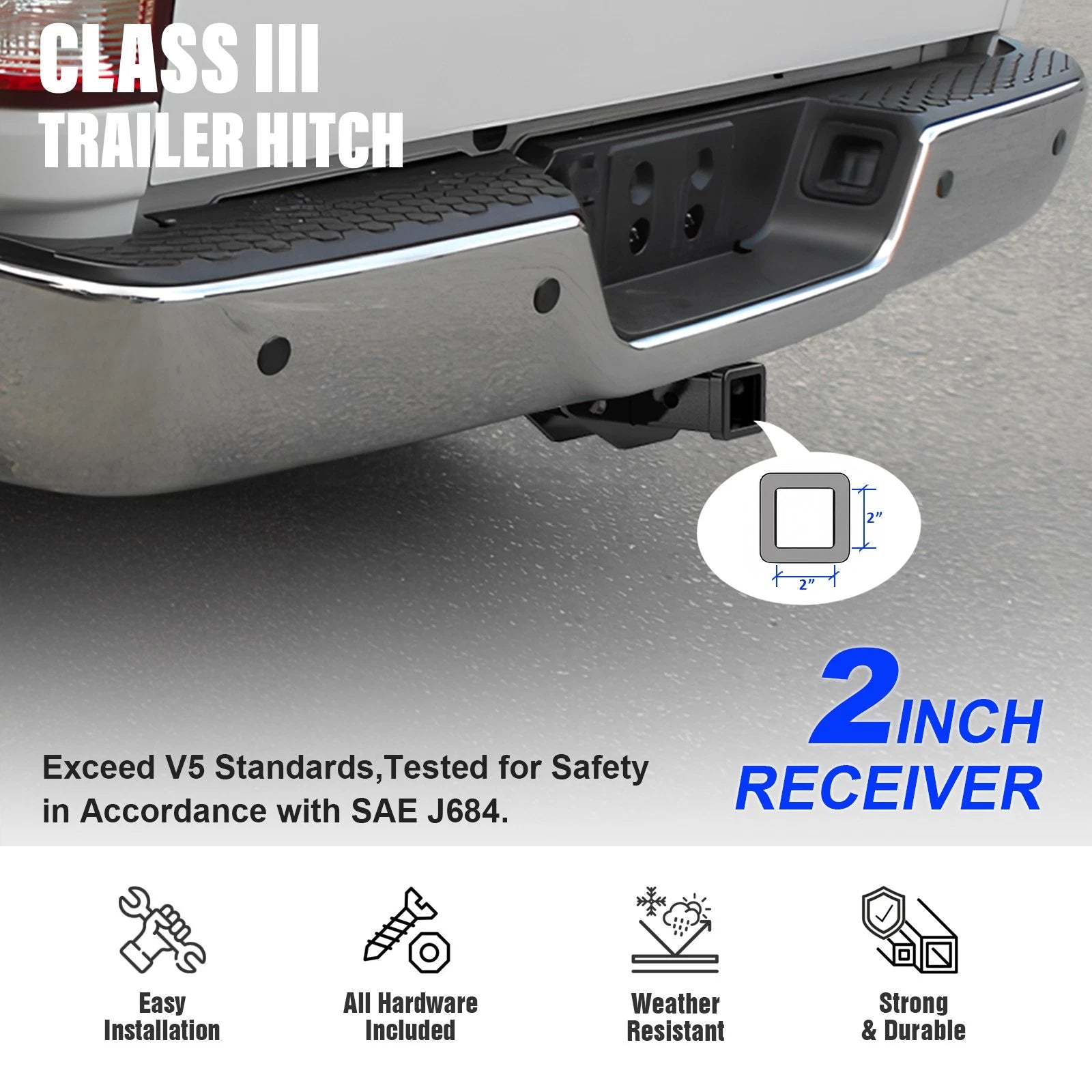 Towing Hitch Receiver Class 3 for Ram 1500 (2003-2024)
