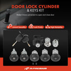 8x Door Lock Cylinder Set with 2 Keys for Ford Transit Connect (2002–2023)