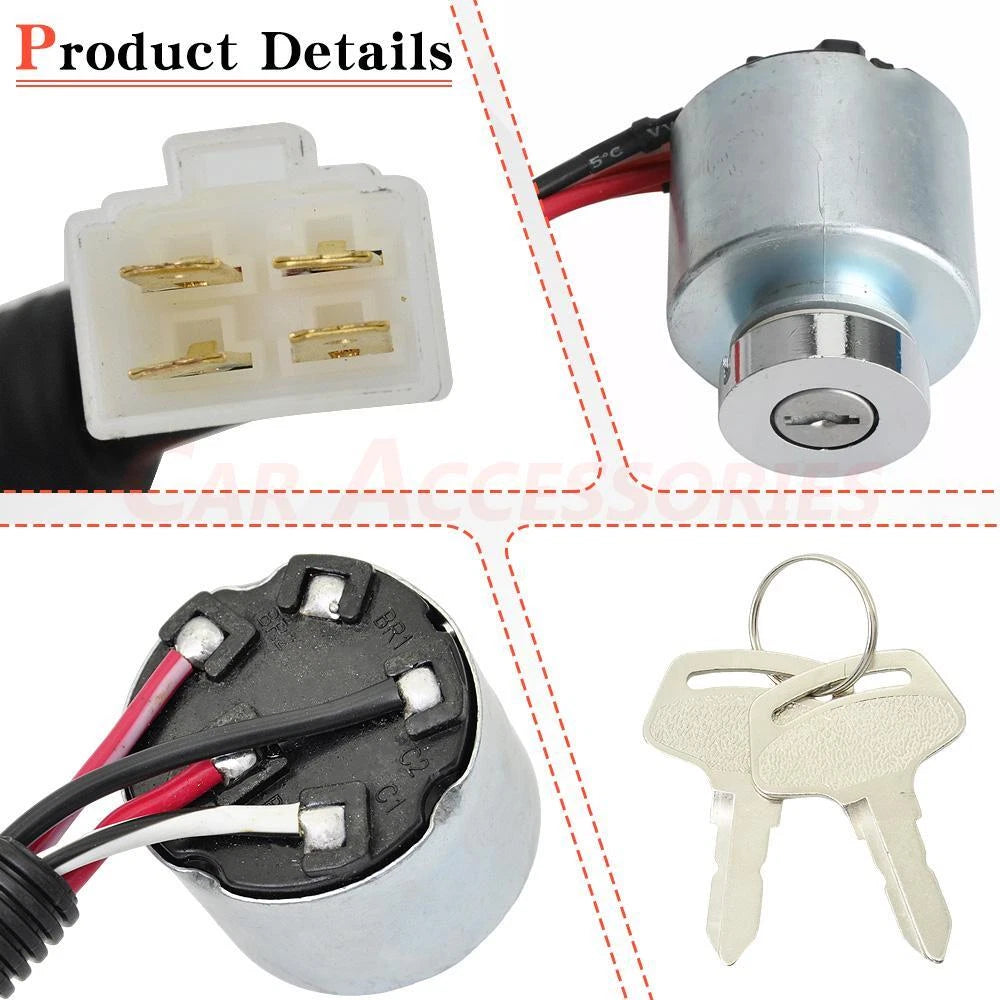 Ignition Switch w/Keys for Kubota ZD18 ZD18F ZD21 ZD21F ZD28 ZD28F (2000–2023)